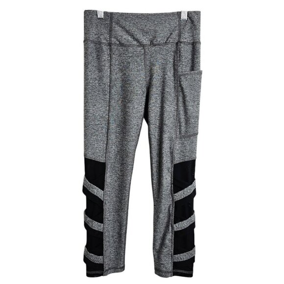 Gottex Pants - Women's X BY GOTTEX Crop Leggings Pocket GRAY BLACK size XS Athletic Athleisure